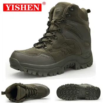Мужские Ботильоны YISHEN, Армейские военные Ботинки, Рабочая Защитная обувь для Спецназа, Армейская Обувь, Зимние Ботинки Botas Para Hombre