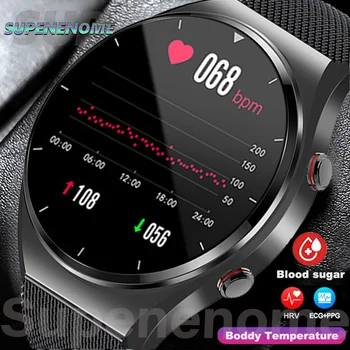 2023 Новые неинвазивные смарт-часы для измерения уровня глюкозы в крови, мужские Спортивные фитнес-часы с полным сенсорным экраном, Bluetooth для Android ios, умные часы