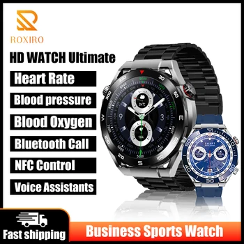 Новые деловые смарт-часы HD UltiMate, мужские смарт-часы с NFC, беспроводная зарядка, Bluetooth-вызов, фитнес-трекер Bracelet2023 для Huawei