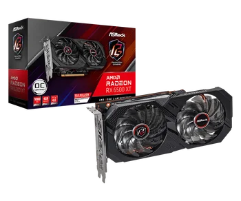 ASROCK AMD Radeon RX 6500XT Phantom Gaming D 4GB OC RX 6500XT GDDR6 64-разрядный 6-нм НОВЫЙ графический процессор с поддержкой настольной материнской платы AMD Intel