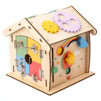 Деревянный домик Монтессори игрушка развивает способности детей к раннему обучению для детей