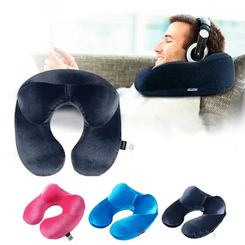 Надувная подушка U-образной формы для путешествий, Надувная подушка для шеи, аксессуары для путешествий, Удобные подушки для сна, Домашний текстиль