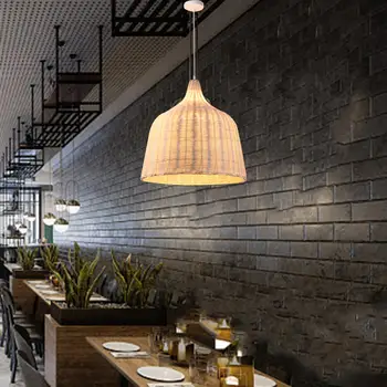 Креативный Тканый подвесной абажур Осветительный прибор Плетеная Люстра в деревенском стиле с легким абажуром для декора кухни и ресторана