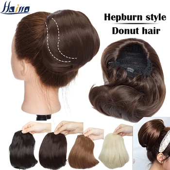 HAIRRO Синтетический пучок для волос невесты, Шиньон-пончик, наращивание волос для женщин, Головной убор, Пучок для волос на свадьбу