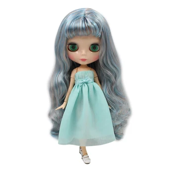 ICY DBS Blyth кукла натуральная кожа Мечтательно-голубого цвета, смешанные длинные вьющиеся волосы с челкой, совместное тело 1/6 BJD BL6227/2023