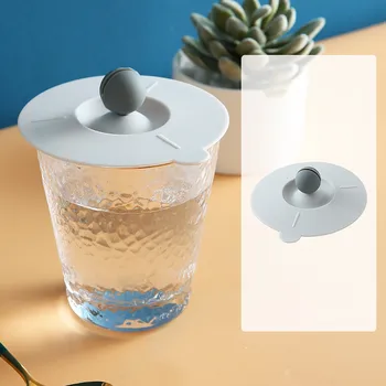 Круглая силиконовая крышка для чашки, Универсальные аксессуары для Чашек для воды, Крышка для Кружки, Шахматная Стеклянная чашка