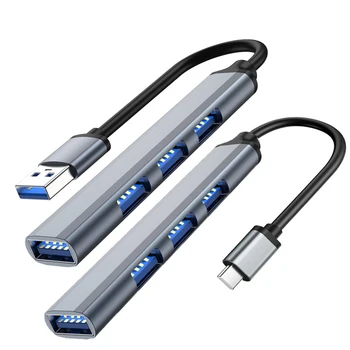 4 Порта USB 3,0 КОНЦЕНТРАТОР USB HUB Dock Type C 3,1 Мульти USB Разветвитель OTG Адаптер Для Xiaomi Huawei Lenovo Macbook Pro Порт USB 3,0 2,0