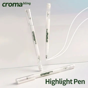 1,0 мм Гелевая ручка с подсветкой, Белая Маркерная ручка с подсветкой, Тонкий наконечник для рисования, Письменные принадлежности для студентов, 1 шт.