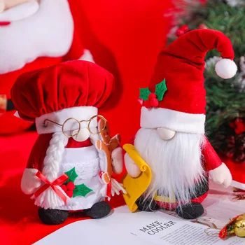 Новая рождественская красная кукла, мужские и женские куклы, мультяшные украшения