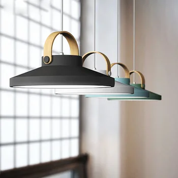 Скандинавский Подвесной светильник для помещений, Современный светодиодный Подвесной светильник для Кухни, столовой, Подвесной светильник, Имитация деревянной планки