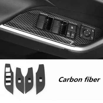 4 шт., Наклейки для Toyota RAV4 2019 2020, Панель переключателя окна в стиле углеродного волокна, 4 шт.