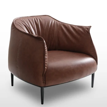 Современный стильный маленький диван для ленивого человека, одноместный диван, кресло Nordic lounge, кожаное кресло