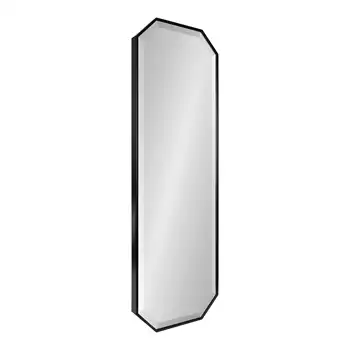 Настенное зеркало Rhodes Modern в полный рост, восьмиугольное, 16 x 48, черное, декоративный гламурный геометрический акцент на стене
