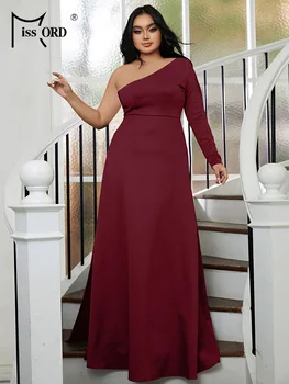 Missord Женская одежда больших размеров 4XL, Асимметричное бордовое вечернее платье Макси Трапециевидной формы, Элегантные вечерние платья для женщин 2023