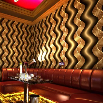 КТВ обои светоотражающие обои популярные специальные вертикальные полосы волна бальный зал КТВ обои для тематической комнаты 3D фоновая стена