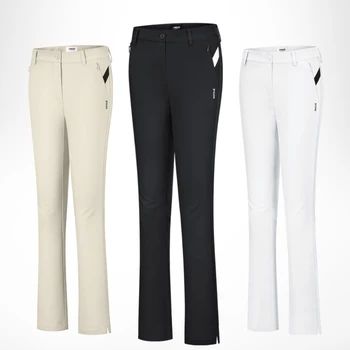 PGM Весенние женские спортивные брюки для гольфа, облегающие тонкие эластичные брюки для гольфа, Девятые брюки для женщин, Непромокаемые женские брюки на молнии, одежда для гольфа