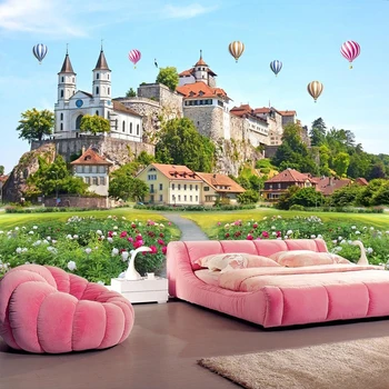 Пользовательские 3D Фотообои Настенная ткань 3D Замок Красивые пейзажи Большие Фрески Спальня Гостиная фон Papel De Parede 3D