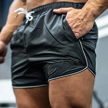 мужские шорты для бодибилдинга, эластичные шорты для тренировок, повседневные шорты для бега трусцой, фитнес-зал