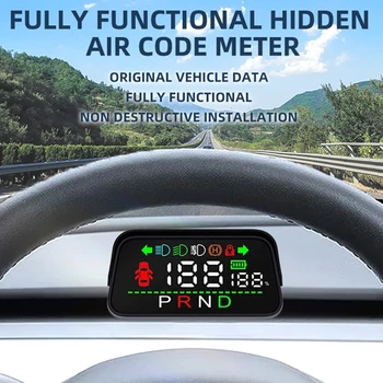 Автомобильный Головной умный дисплей Измеритель воздушного кода ЖК-прибор HUD Замена автомобиля для Tesla Model 3 Y