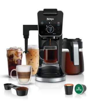 Кофемашина Ninja Dualbrew Specialty для приготовления кофе на одну порцию, Совместима с K-Cup Pod, Капельная Кофеварка на 12 чашек