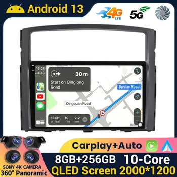 Android 13 Автомобильный Стерео Радио Мультимедийный Видеоплеер Для Mitsubishi Pajero 4 V80 V90 2006-2014 2 Din DVD Головное устройство Carplay Auto
