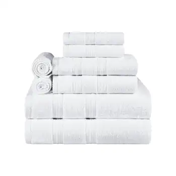 Роскошный Набор полотенец Zero Twist Soft из 8 предметов, сухой белый - исключительно мягкие, впитывающие и долговечные махровые полотенца для вашего дома