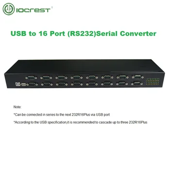 IOCREST USB 2,0 на 16 Портов RS232 DB9 9pin Конвертер, адаптер Последовательного Умножения, контроллер, Концентратор, Чипсет FTDI