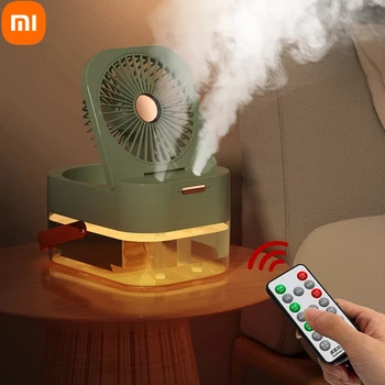 Xiaomi Double Spray Увлажнение Домашний настольный Вентилятор-охладитель воздуха USB Перезаряжаемый Пульт Дистанционного Управления Увлажнитель Распылитель Охлаждающий Вентилятор