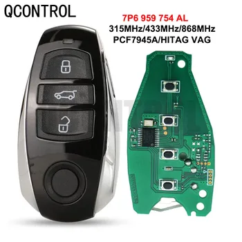 QCONTROL 315/433/868 МГц умный дистанционный ключ Для Volkswagen Touareg 2011 2012 2013 2014 PCF7945 чип с аварийным ключом 7P6959754AL