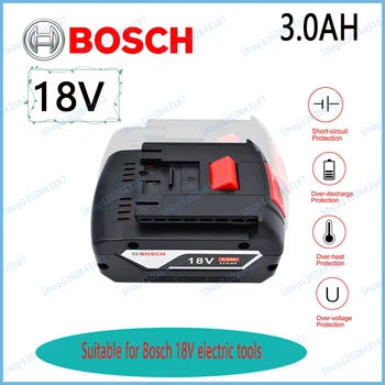 Оригинальный Bosch 18V 3,0АЧ, 100% оригинальный перезаряжаемый литий-ионный аккумулятор, резервный аккумулятор 18 В, BAT609 подходит для Bosch