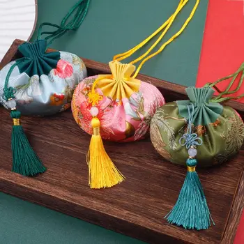 Кошелек, сумка для благословения с цветочным узором, Детский карман из ткани Хань, сумка для хранения ювелирных изделий, сумка для переноски в китайском стиле, Саше
