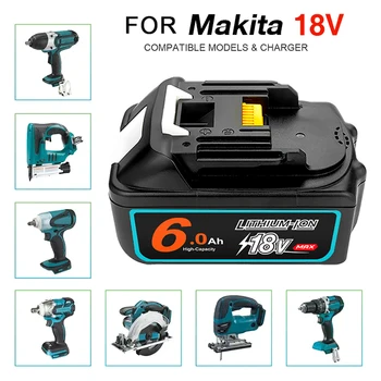 Для Makita Аккумуляторная батарея 18 В 5.0/6.0/8.0 Литий-ионный аккумулятор емкостью 18 Ач Для Makita BL1830 BL1815 BL1860 BL1840 Сменный Аккумулятор для электроинструмента