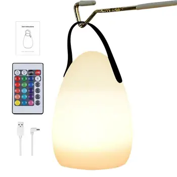 Портативная Настольная Лампа Ночная USB-Аккумуляторная Настольная Прикроватная лампа 6-Уровневый светильник с 16 Цветовыми изменениями RGB, Детская лампа Перезаряжаемая