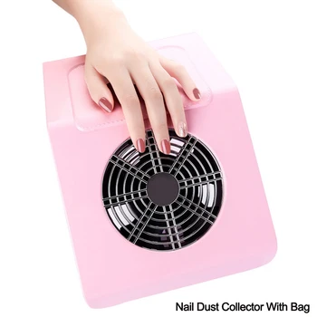 Пылесос для удаления пыли с ногтей Мощностью 40 Вт, вытяжной вентилятор для маникюра и ногтей, принадлежности для профессионального сбора пыли с ногтей